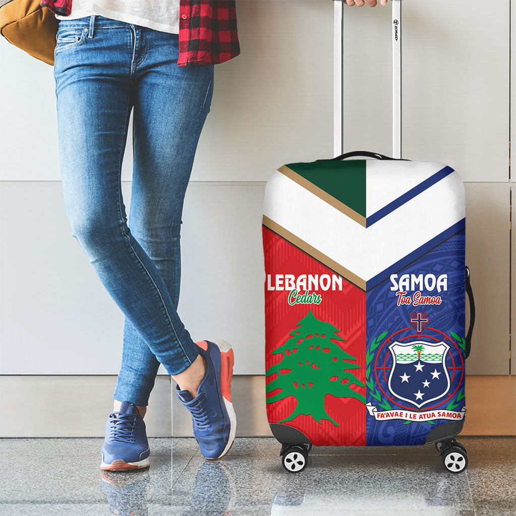 Rugby Samoa and Lebanon Luggage Cover Toa Samoa Cedars Together LT14 - Polynesian Pride