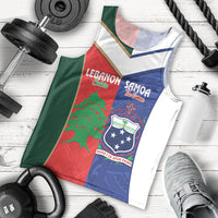 Custom Rugby Samoa and Lebanon Men Tank Top Toa Samoa Cedars Together LT14 - Polynesian Pride