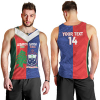 Custom Rugby Samoa and Lebanon Men Tank Top Toa Samoa Cedars Together LT14 - Polynesian Pride