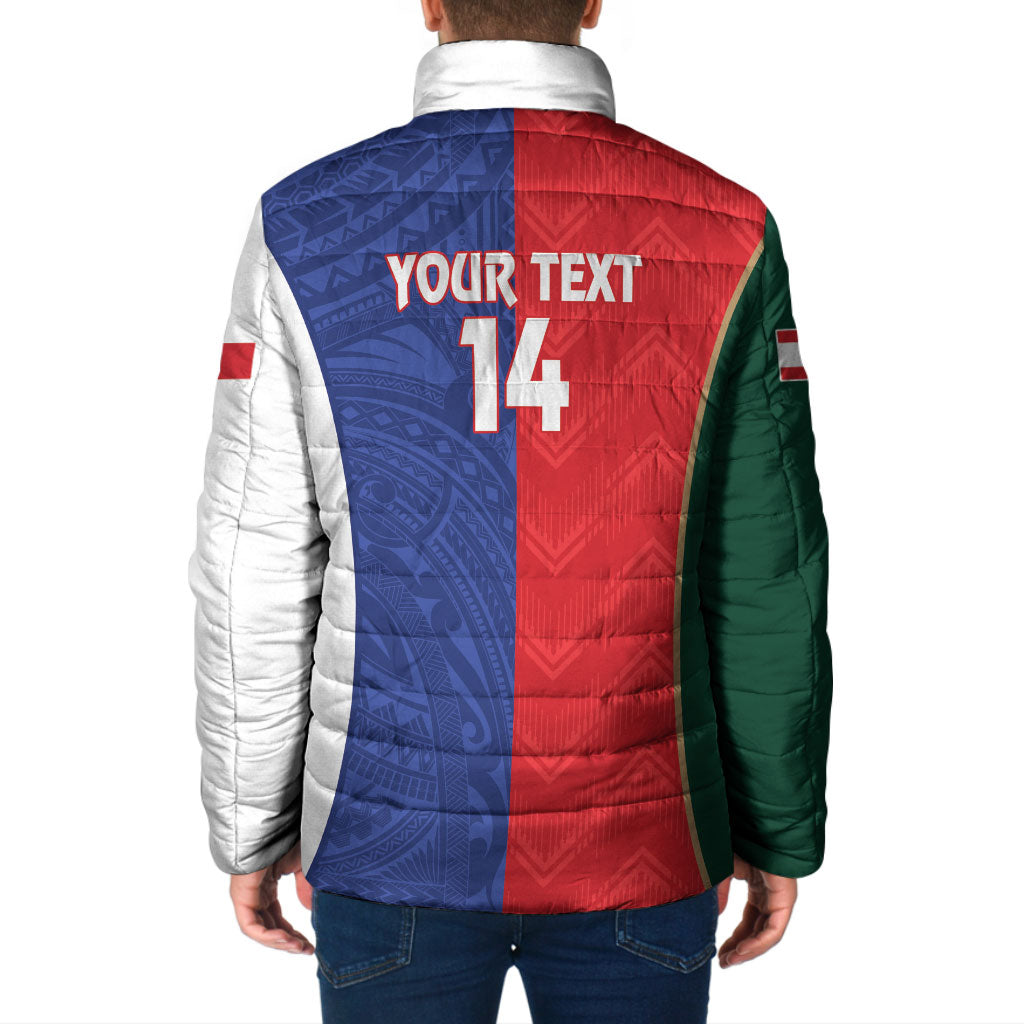 Custom Rugby Samoa and Lebanon Padded Jacket Toa Samoa Cedars Together LT14 - Polynesian Pride