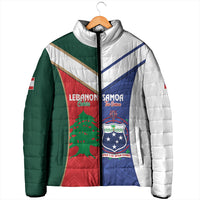 Custom Rugby Samoa and Lebanon Padded Jacket Toa Samoa Cedars Together LT14 - Polynesian Pride
