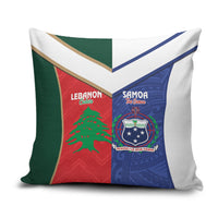 Rugby Samoa and Lebanon Pillow Cover Toa Samoa Cedars Together LT14 Multicolor - Polynesian Pride