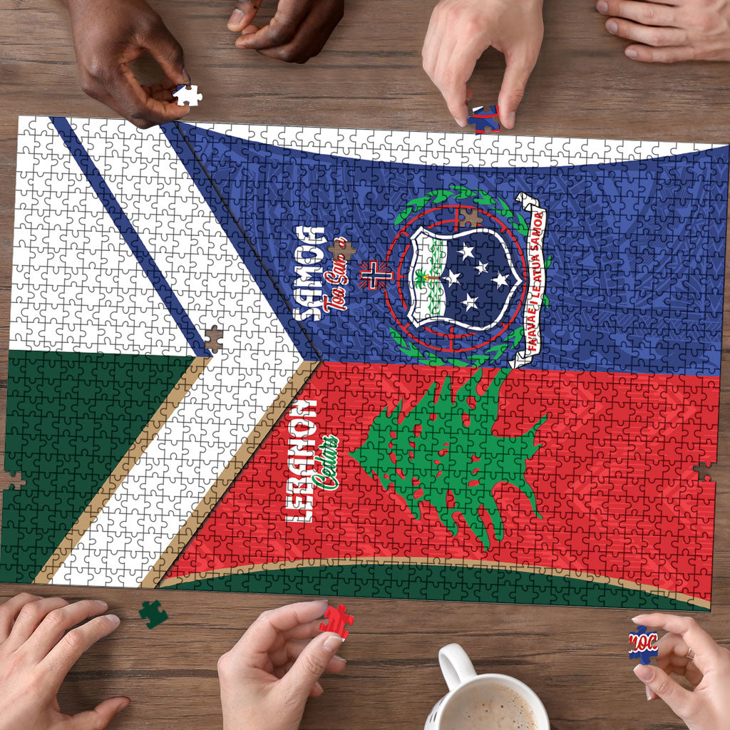 Rugby Samoa and Lebanon Puzzle Toa Samoa Cedars Together LT14 - Polynesian Pride