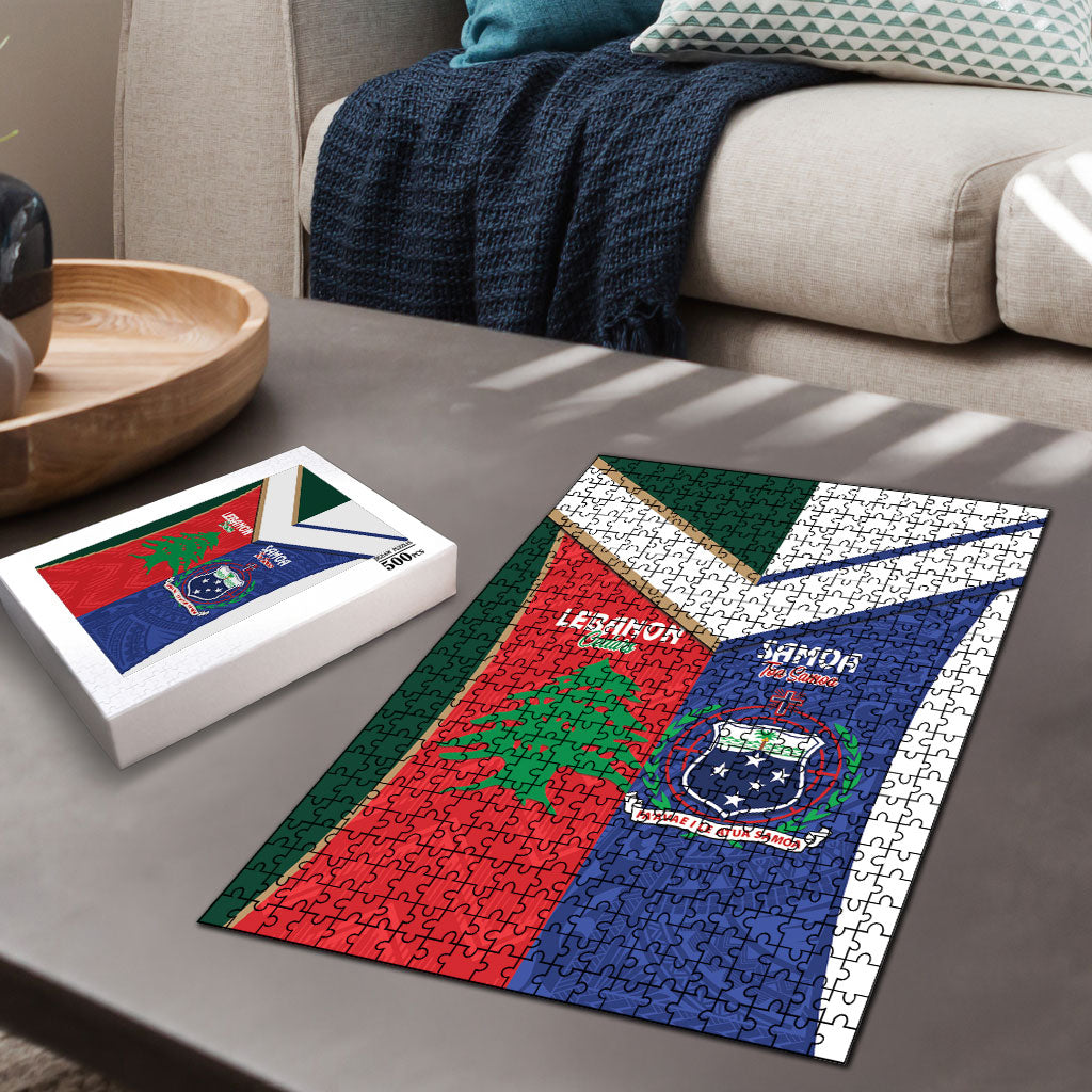 Rugby Samoa and Lebanon Puzzle Toa Samoa Cedars Together LT14 - Polynesian Pride