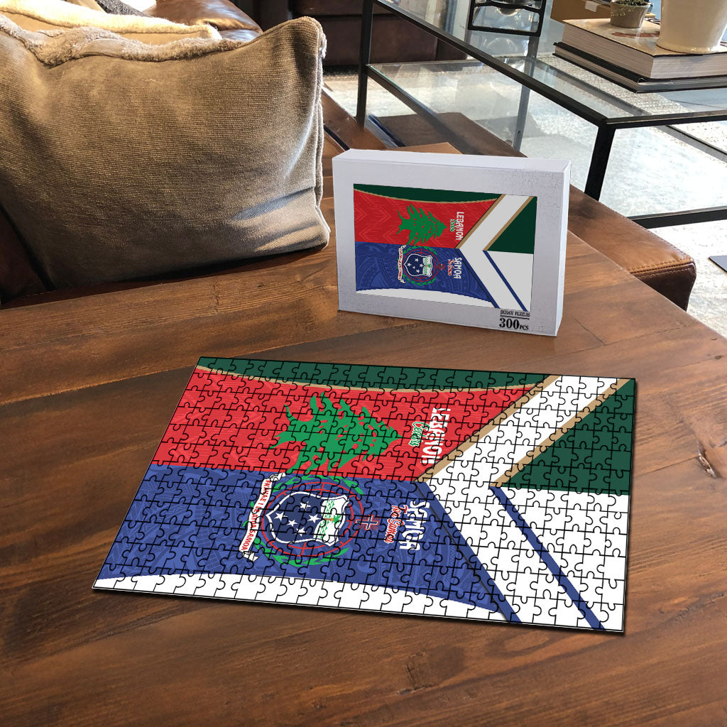 Rugby Samoa and Lebanon Puzzle Toa Samoa Cedars Together LT14 - Polynesian Pride