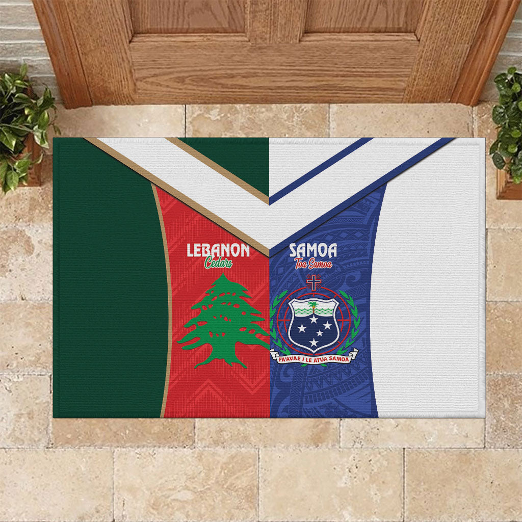 Rugby Samoa and Lebanon Rubber Doormat Toa Samoa Cedars Together LT14 Multicolor - Polynesian Pride