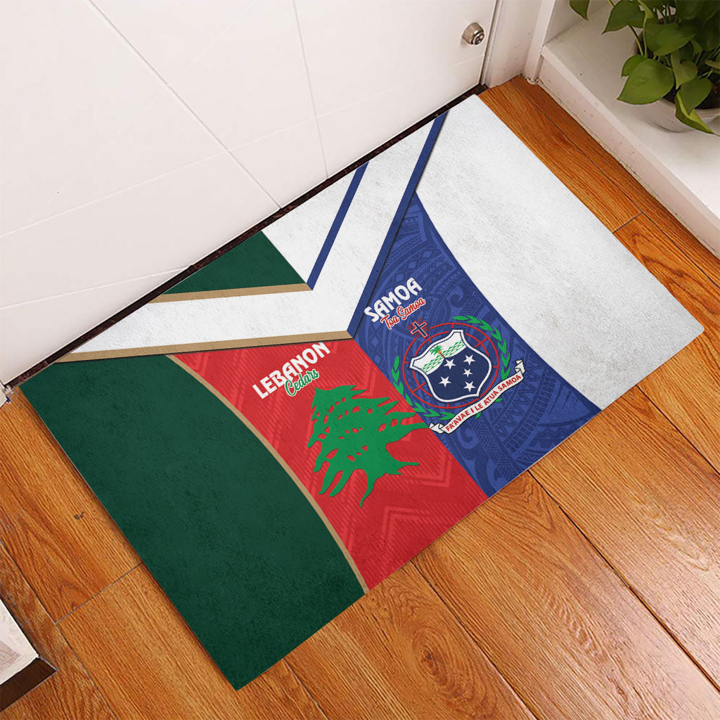 Rugby Samoa and Lebanon Rubber Doormat Toa Samoa Cedars Together LT14 - Polynesian Pride