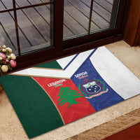 Rugby Samoa and Lebanon Rubber Doormat Toa Samoa Cedars Together LT14 - Polynesian Pride