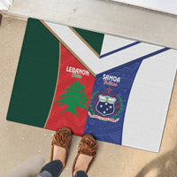 Rugby Samoa and Lebanon Rubber Doormat Toa Samoa Cedars Together LT14 - Polynesian Pride