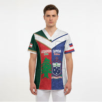 Custom Rugby Samoa and Lebanon Scrub Top Toa Samoa Cedars Together LT14 - Polynesian Pride