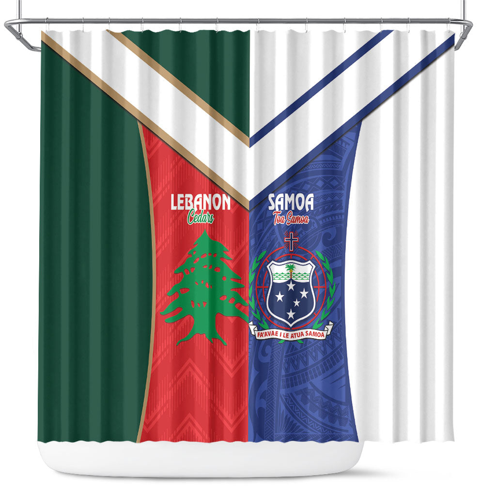 Rugby Samoa and Lebanon Shower Curtain Toa Samoa Cedars Together LT14 Multicolor - Polynesian Pride