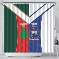 Rugby Samoa and Lebanon Shower Curtain Toa Samoa Cedars Together LT14 - Polynesian Pride