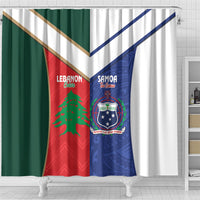 Rugby Samoa and Lebanon Shower Curtain Toa Samoa Cedars Together LT14 - Polynesian Pride