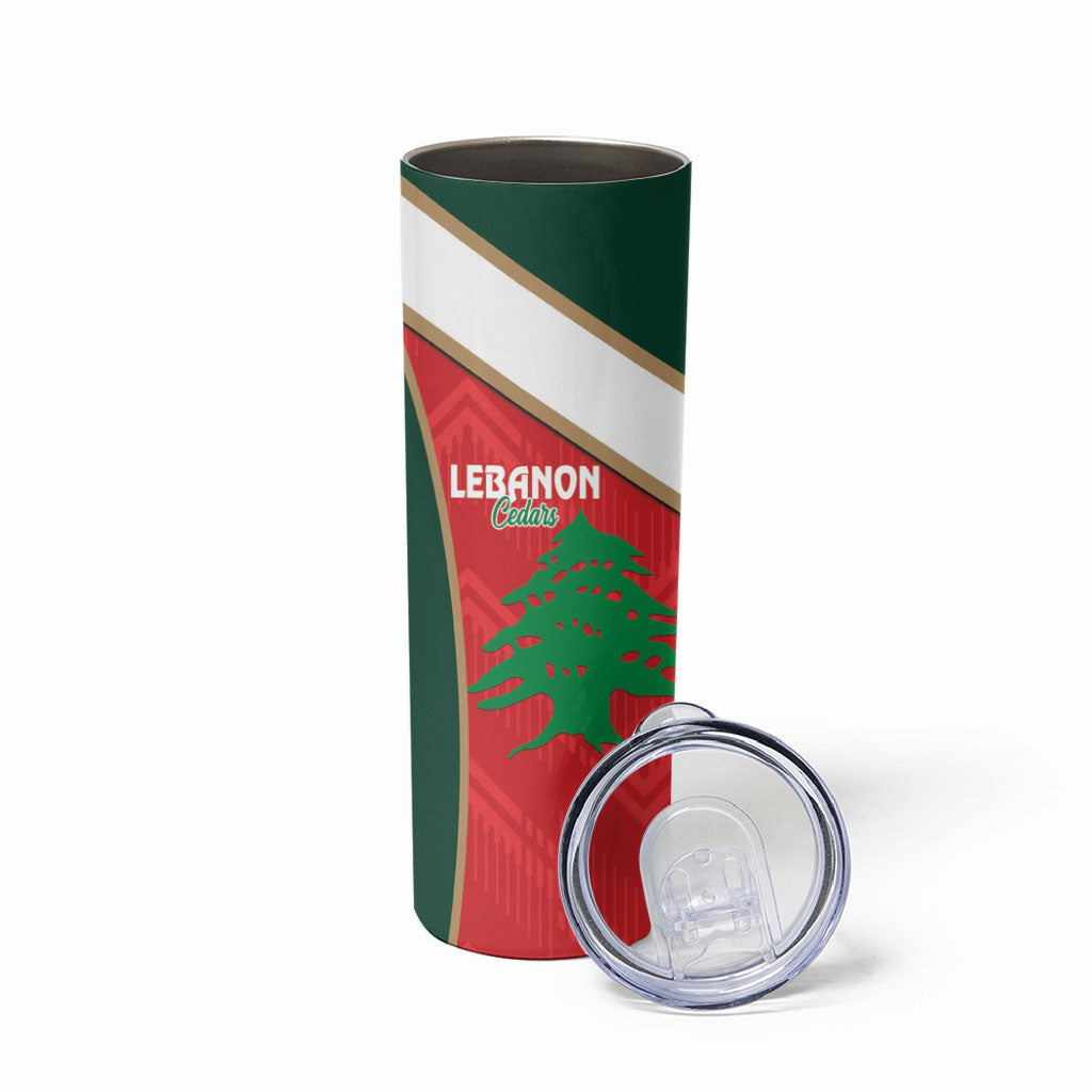 Rugby Samoa and Lebanon Skinny Tumbler Toa Samoa Cedars Together LT14 - Polynesian Pride