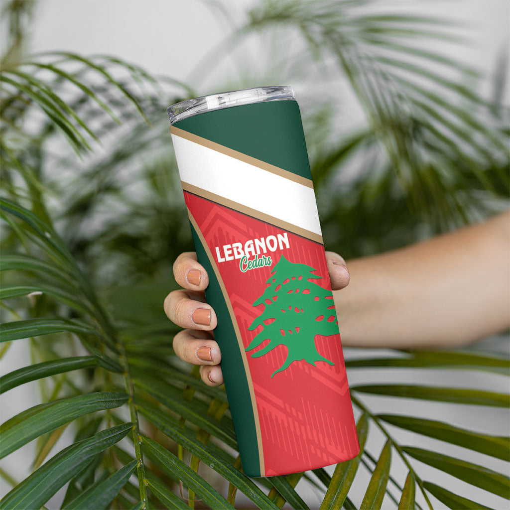 Rugby Samoa and Lebanon Skinny Tumbler Toa Samoa Cedars Together LT14 - Polynesian Pride