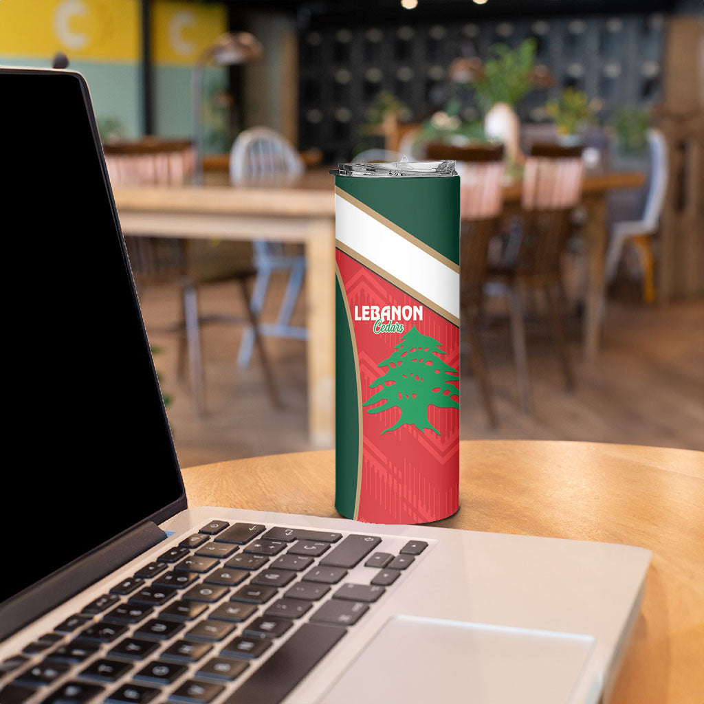 Rugby Samoa and Lebanon Skinny Tumbler Toa Samoa Cedars Together LT14 - Polynesian Pride