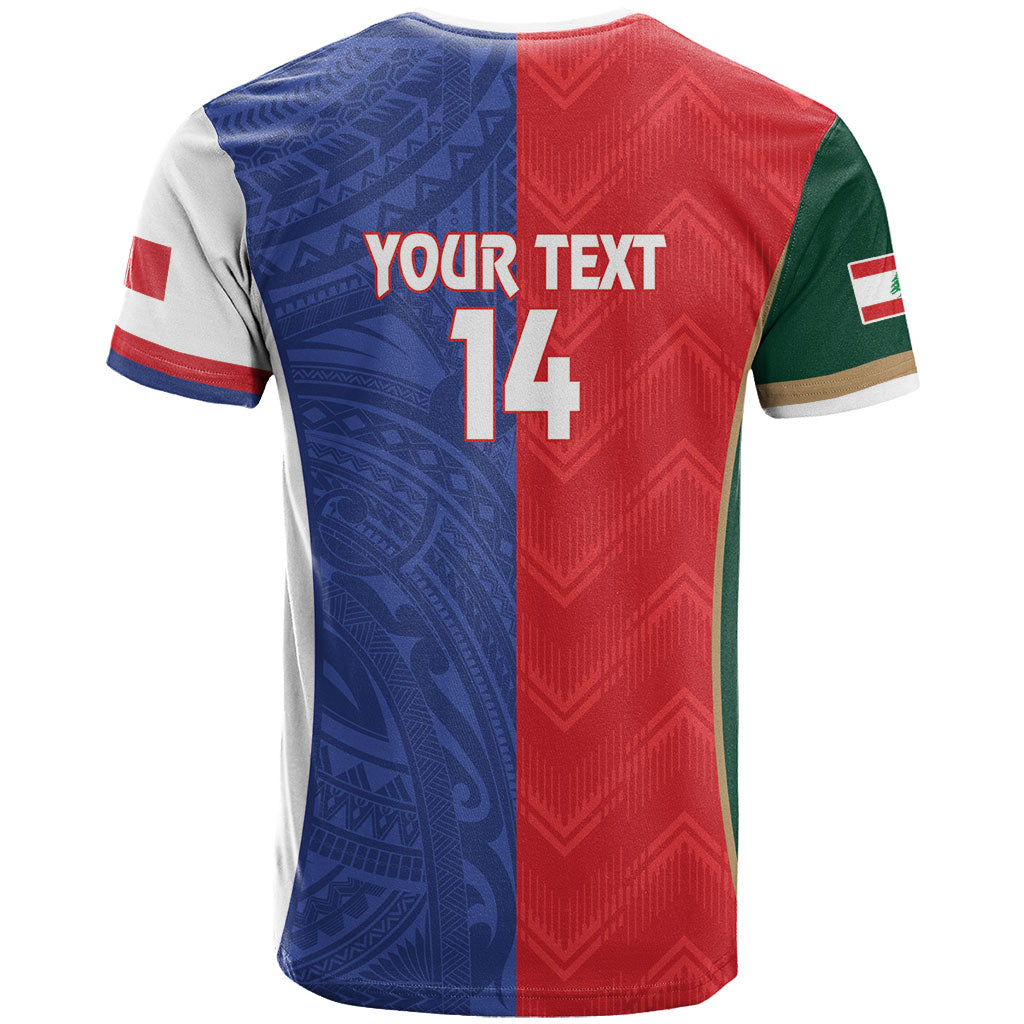 Custom Rugby Samoa and Lebanon T Shirt Toa Samoa Cedars Together LT14 - Polynesian Pride