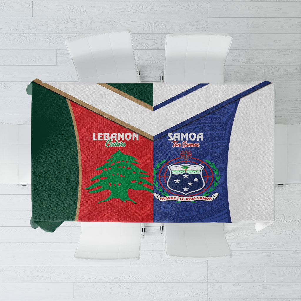 Rugby Samoa and Lebanon Tablecloth Toa Samoa Cedars Together LT14 Multicolor - Polynesian Pride