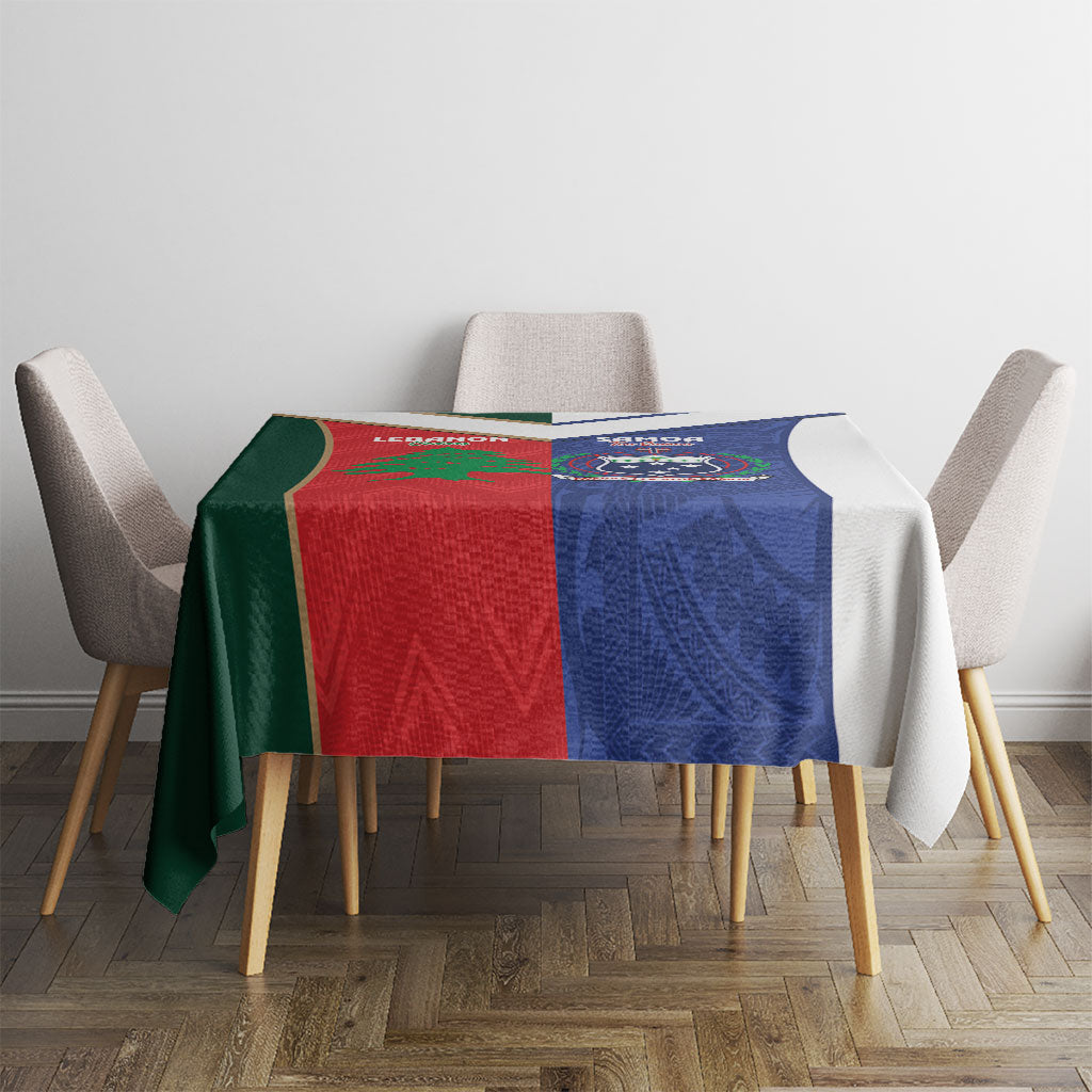 Rugby Samoa and Lebanon Tablecloth Toa Samoa Cedars Together LT14 - Polynesian Pride