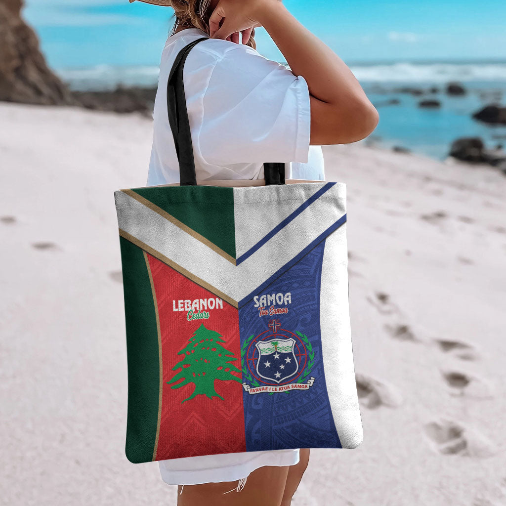 Rugby Samoa and Lebanon Tote Bag Toa Samoa Cedars Together LT14 - Polynesian Pride