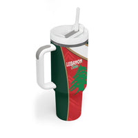 Rugby Samoa and Lebanon Tumbler With Handle Toa Samoa Cedars Together LT14 - Polynesian Pride
