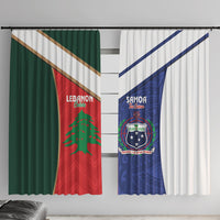 Rugby Samoa and Lebanon Window Curtain Toa Samoa Cedars Together LT14 With Hooks Multicolor - Polynesian Pride
