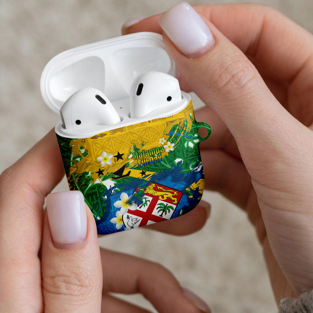 Malampa Fiji Day AirPods Case 10 October Together We Grow Grunge Tapa Motifs LT14 - Polynesian Pride