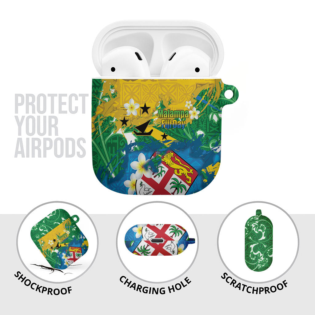 Malampa Fiji Day AirPods Case 10 October Together We Grow Grunge Tapa Motifs LT14 - Polynesian Pride