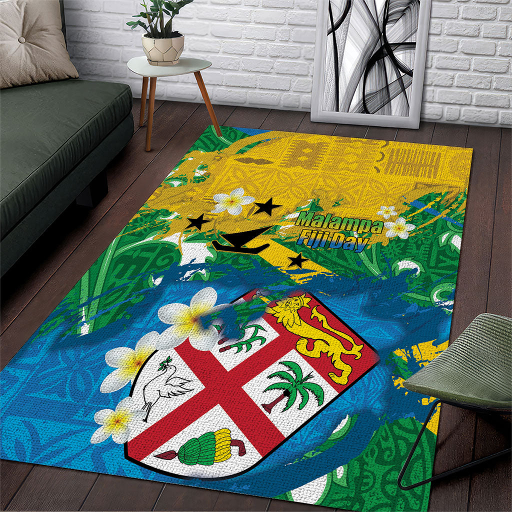Malampa Fiji Day Area Rug 10 October Together We Grow Grunge Tapa Motifs LT14 Multicolor - Polynesian Pride