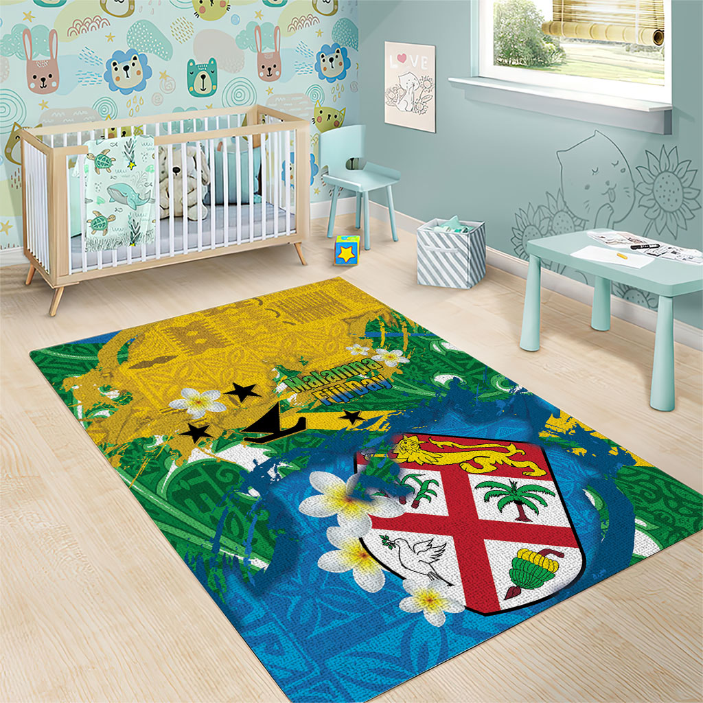 Malampa Fiji Day Area Rug 10 October Together We Grow Grunge Tapa Motifs LT14 - Polynesian Pride