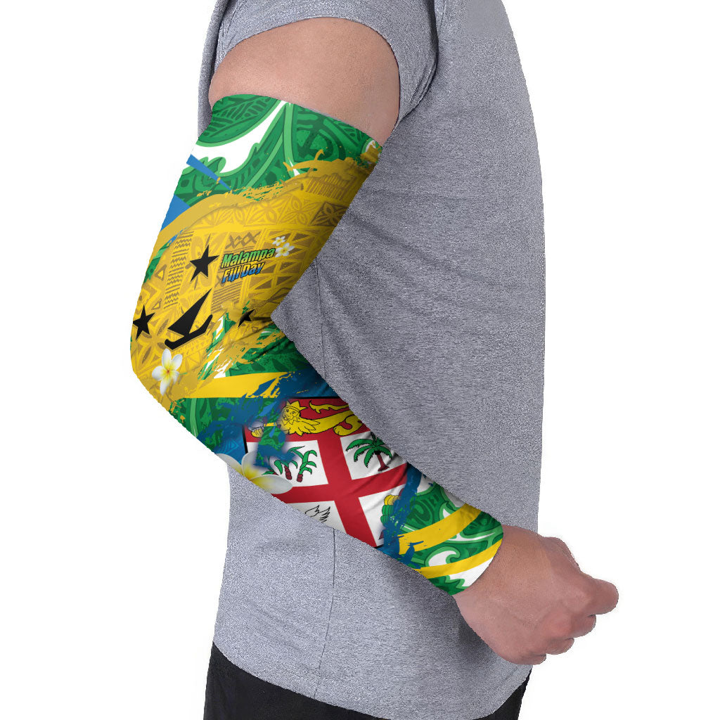 Malampa Fiji Day Arm Sleeves 10 October Together We Grow Grunge Tapa Motifs LT14 - Polynesian Pride