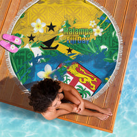 Malampa Fiji Day Beach Blanket 10 October Together We Grow Grunge Tapa Motifs LT14 - Polynesian Pride