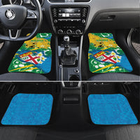 Malampa Fiji Day Car Mats 10 October Together We Grow Grunge Tapa Motifs LT14 Set 4pcs Multicolor - Polynesian Pride