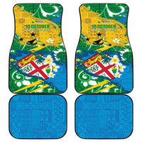 Malampa Fiji Day Car Mats 10 October Together We Grow Grunge Tapa Motifs LT14 - Polynesian Pride