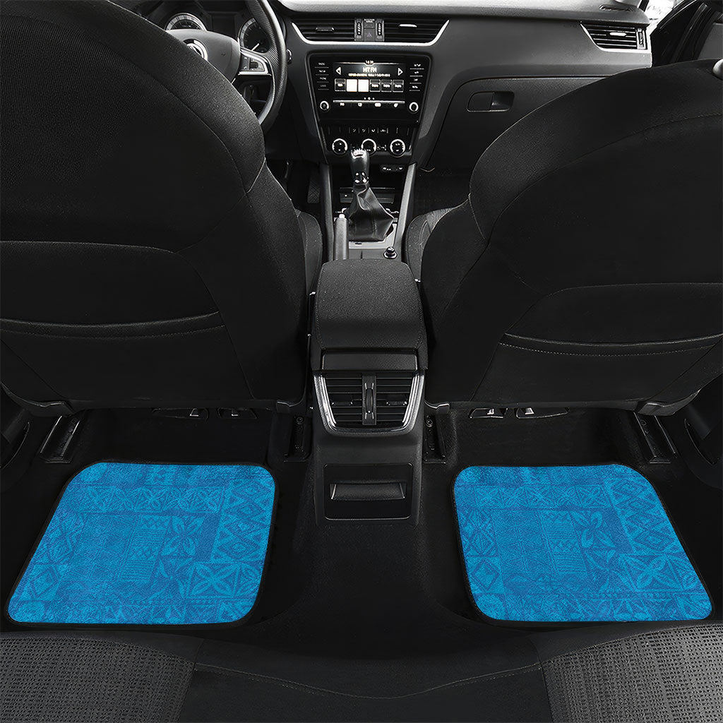 Malampa Fiji Day Car Mats 10 October Together We Grow Grunge Tapa Motifs LT14 Set 2pcs - Back Multicolor - Polynesian Pride