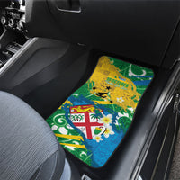 Malampa Fiji Day Car Mats 10 October Together We Grow Grunge Tapa Motifs LT14 - Polynesian Pride