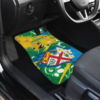 Malampa Fiji Day Car Mats 10 October Together We Grow Grunge Tapa Motifs LT14 - Polynesian Pride