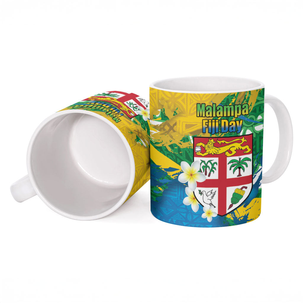 Malampa Fiji Day Ceramic Mug 10 October Together We Grow Grunge Tapa Motifs LT14 - Polynesian Pride