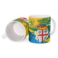 Malampa Fiji Day Ceramic Mug 10 October Together We Grow Grunge Tapa Motifs LT14 - Polynesian Pride