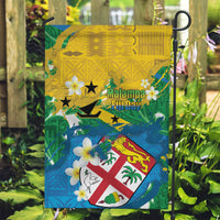 Malampa Fiji Day Garden Flag 10 October Together We Grow Grunge Tapa Motifs LT14 Garden Flag Multicolor - Polynesian Pride