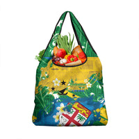Malampa Fiji Day Grocery Bag 10 October Together We Grow Grunge Tapa Motifs LT14 1-pack One Size Multicolor - Polynesian Pride