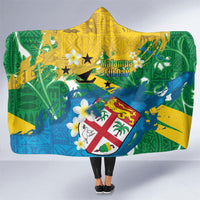 Malampa Fiji Day Hooded Blanket 10 October Together We Grow Grunge Tapa Motifs LT14 One Size Multicolor - Polynesian Pride