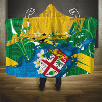 Malampa Fiji Day Hooded Blanket 10 October Together We Grow Grunge Tapa Motifs LT14 - Polynesian Pride
