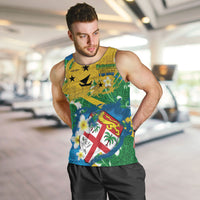 Malampa Fiji Day Men Tank Top 10 October Together We Grow Grunge Tapa Motifs LT14 Multicolor - Polynesian Pride