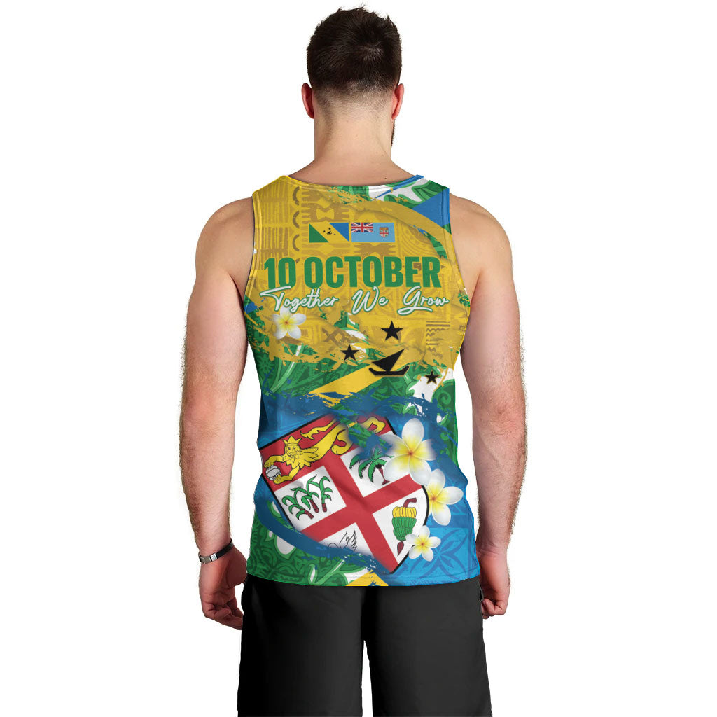 Malampa Fiji Day Men Tank Top 10 October Together We Grow Grunge Tapa Motifs LT14 - Polynesian Pride