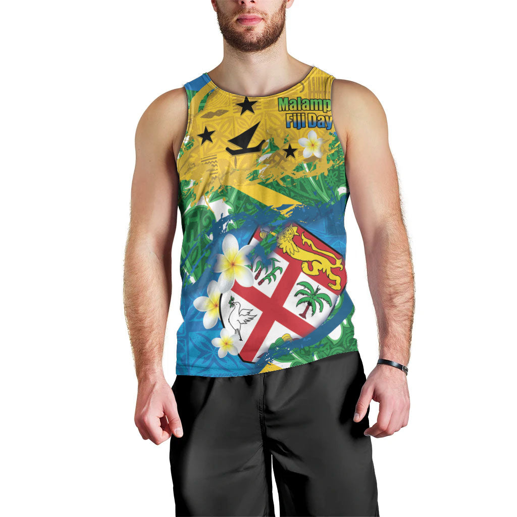 Malampa Fiji Day Men Tank Top 10 October Together We Grow Grunge Tapa Motifs LT14 - Polynesian Pride