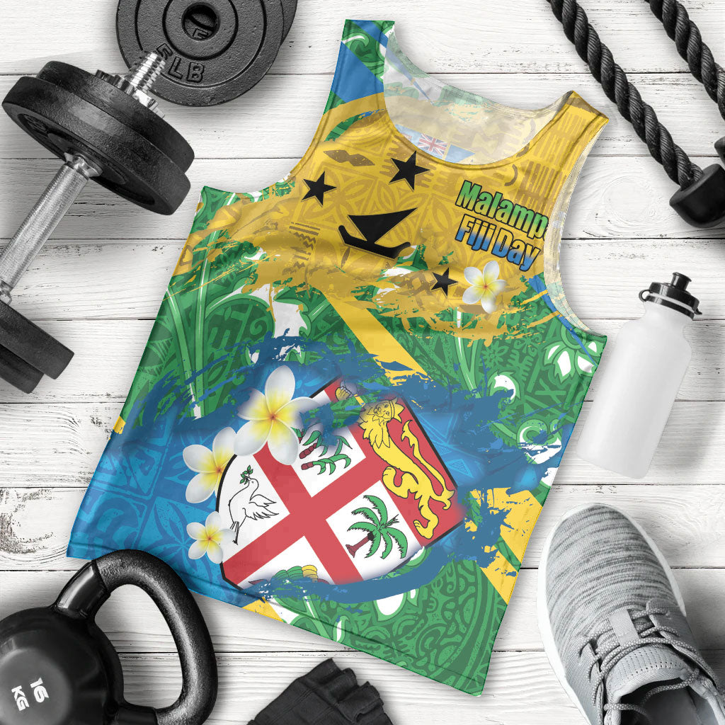 Malampa Fiji Day Men Tank Top 10 October Together We Grow Grunge Tapa Motifs LT14 - Polynesian Pride