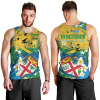 Malampa Fiji Day Men Tank Top 10 October Together We Grow Grunge Tapa Motifs LT14 - Polynesian Pride