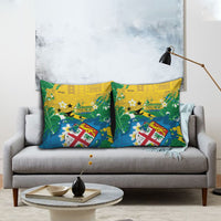 Malampa Fiji Day Pillow Cover 10 October Together We Grow Grunge Tapa Motifs LT14 - Polynesian Pride