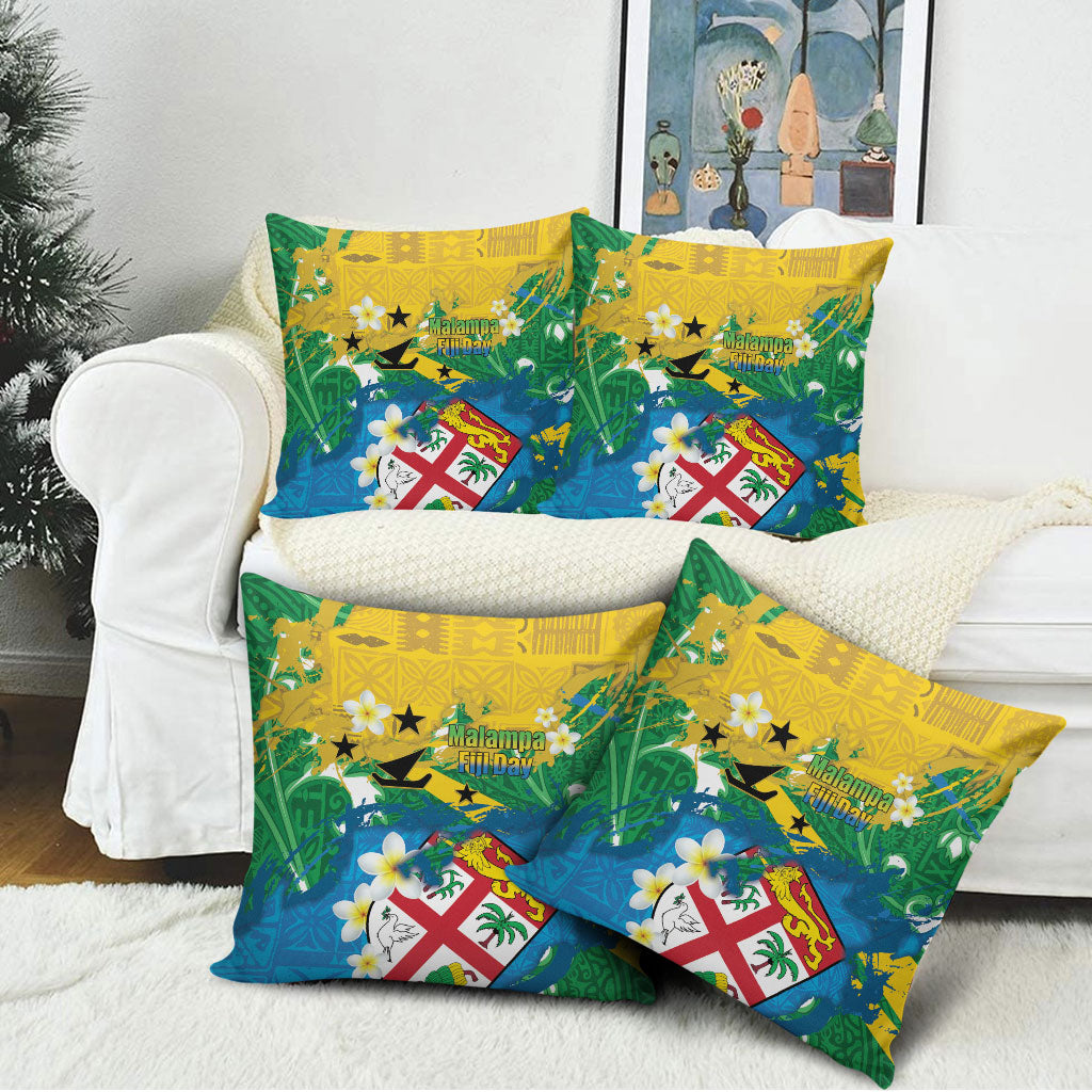 Malampa Fiji Day Pillow Cover 10 October Together We Grow Grunge Tapa Motifs LT14 - Polynesian Pride